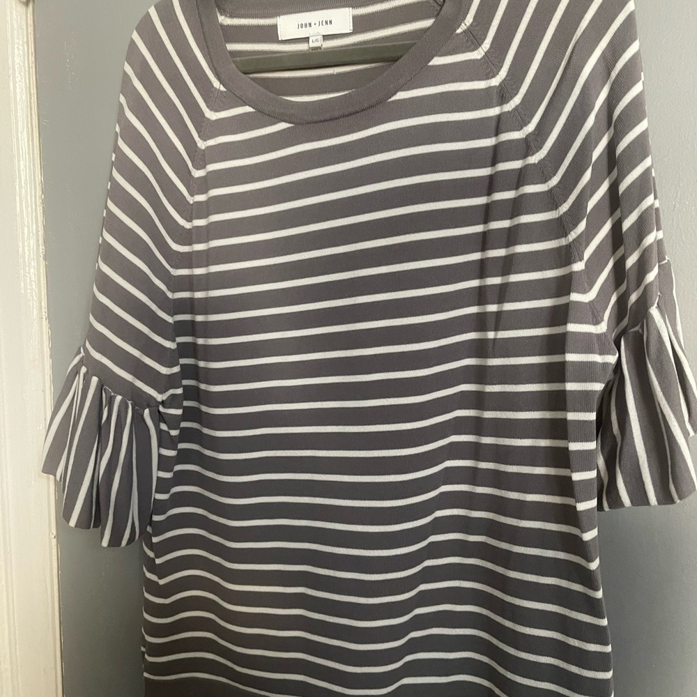 John + Jenn Gray Striped Top